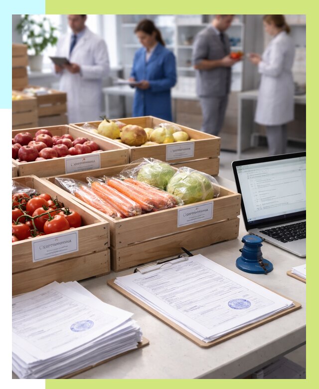 Сертификация овощей и фруктов в Дедовске от 9346 р. | Алешин-Ддв